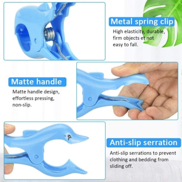 4 st strandhandduksklippor Stora plast solstolsklippor Strandhandduksklippor