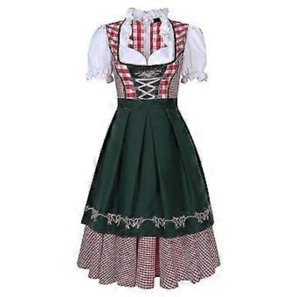 Dirndl-mekko Saksalaiseen Oktoberfestiin Baijerilainen Oluttyttö Asuste Palvelijatar Festivaali Juhla V (2XL Vihreä)