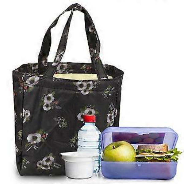 Portabel Termiskt Isolerad Blommig Lunchväska Picknick Ryggsäck Förvaring Behållare Bento Case