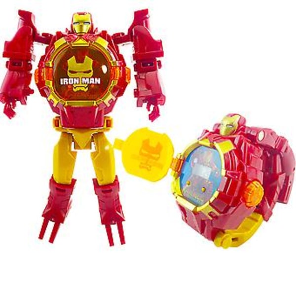 Superhelt Kreativ Robot Transformer Barn Glødende Klokker, Gutter Digitale Armbåndsur Enkle Å Lese Tegneserie Armbåndsleketøy Bursdagsgave (A)