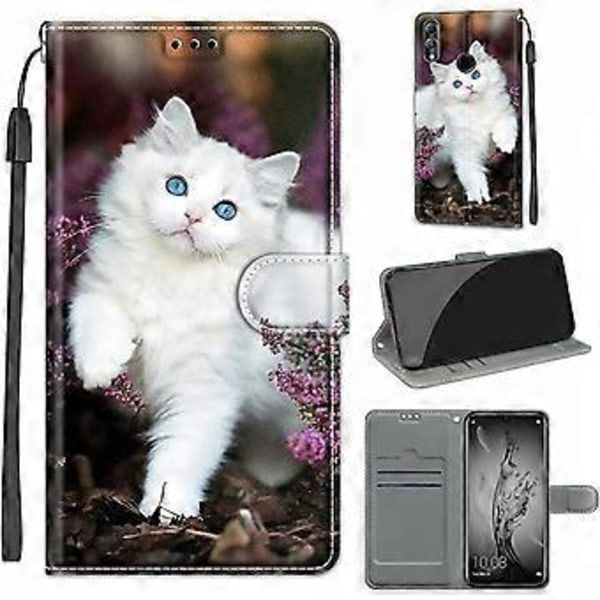 (Style 13) ChoosEU Etui til Huawei P Smart 2019 Læder Etui med Silikone Stødsikkert Wallet Flip Etui og Folio Stand Funktion Stilfuldt Mønster til Piger