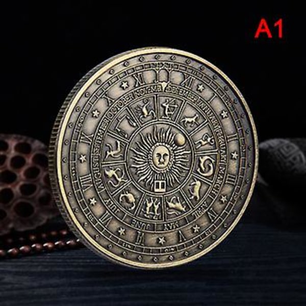 Tarot-minnesmynt Konstellation Lycklig Kärlek Medaljong Önske-mynt (Brun)