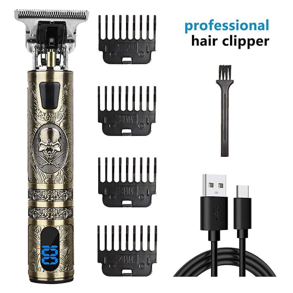 Hårklippare för män, Elektriska skäggtrimmers för män, Professionella sladdlösa hårklippare, USB uppladdningsbara hårklippare Led-display, Hårklippare