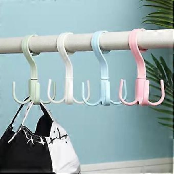 SZTXJ Roterende Bøjle til Tasker, 4 Plastikbøjler til Bælter, Slips, Tasker og Tørklæder Pink