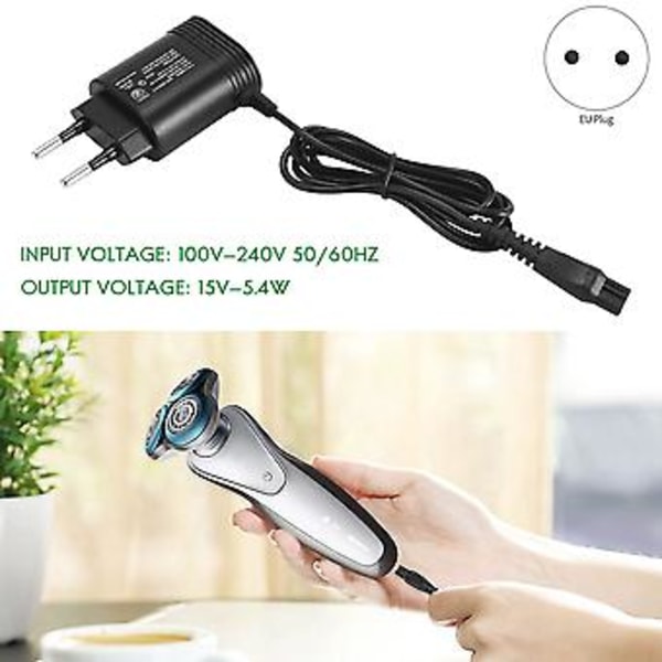 15V HQ8505 Oplader Strømadapter Kabel EU Stik til Philips OneBlade QP6520 QP6510 Skraber Razor