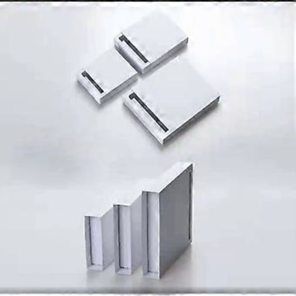 Smykkeskrin, transparent, flydende ramme, filmdisplay, hvid, 9 x 9 x 2 cm