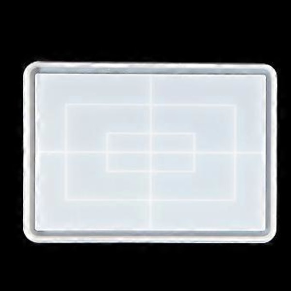 Rektangulär Bricka UV Kristall Epoxi Form Serveringsbricka Resin Silikonform DIY Hantverk Heminredning Gjutverktyg