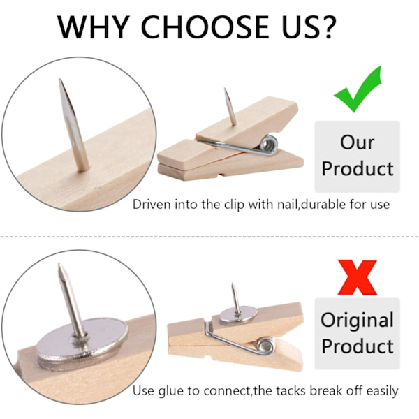 Promovering Pins med Træclips, Knapper, Korktavle Kunst, Noter