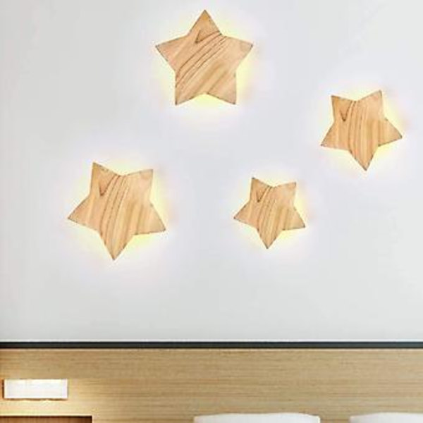Led Træstjerne Vægslampe Moderne Kreativ Tegneserie Vægslampe Natlampe Sengelampe Til Baby Børn Soveværelse Stue