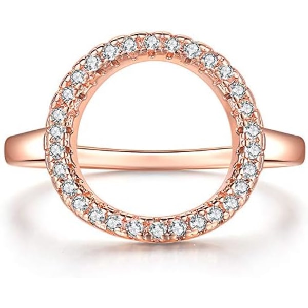 Juvelerare Silver Rose Gold Open Circle Karma Löfte Statement Ring