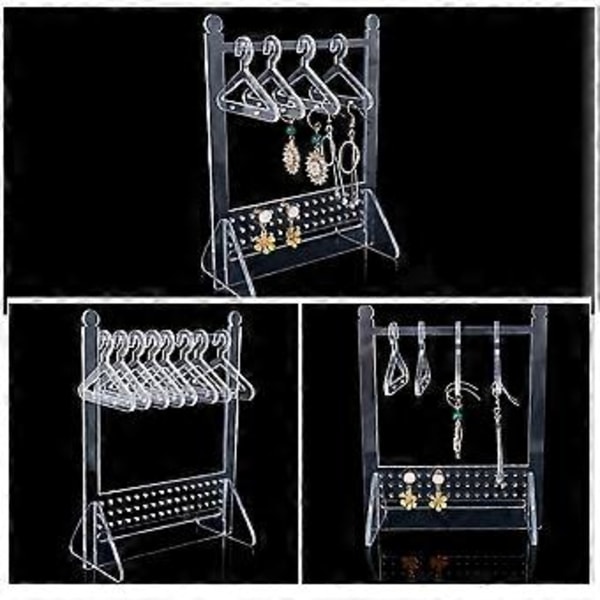 2 Set Akryl Smyckesställ Halsband och Örhänge Displayställ Smyckeshållare