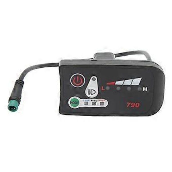 Elektrisk cykel LED strømvisningspanel Elektrisk cykel modifikationsvisning meter med vandtæt 5P han-stik til 22,2 mm styr (36V)