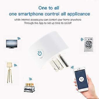 Smart Plug WiFi Uttag Med Fjärrkontroll & Timerfunktion Fungerar Med & Assistent 10A Smart Socket Inget Nav Krävs 2.4G Wi-Fi Endast
