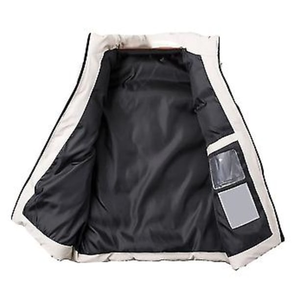 Mäns Lättvikts Vikbar Dunväst utan Ärmar Quiltat Smalt Puffer Väst (3XL Khaki)