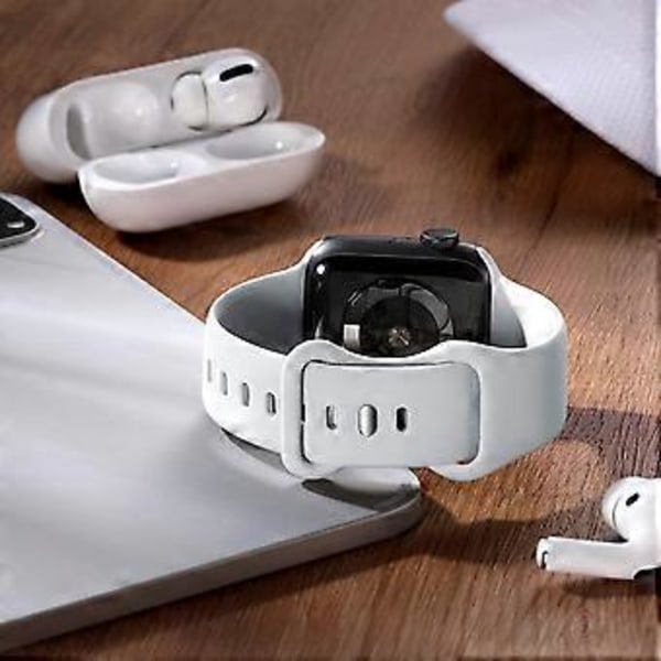 Kompatibel med Apple Watch Armband 42mm 44mm 45mm 49mm, Ersättningsarmband i Silikon för iWatch Series 8 7 6 5 4 3 2 1 SE Ultra, 42mm/44mm/45mm/49mm-S/M