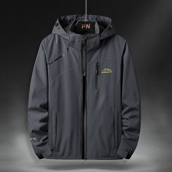 Outdoor Waterproof Jacket Loose Large Size Windproof Jacket Four Seasons Mountaineering Wear Green 2XL