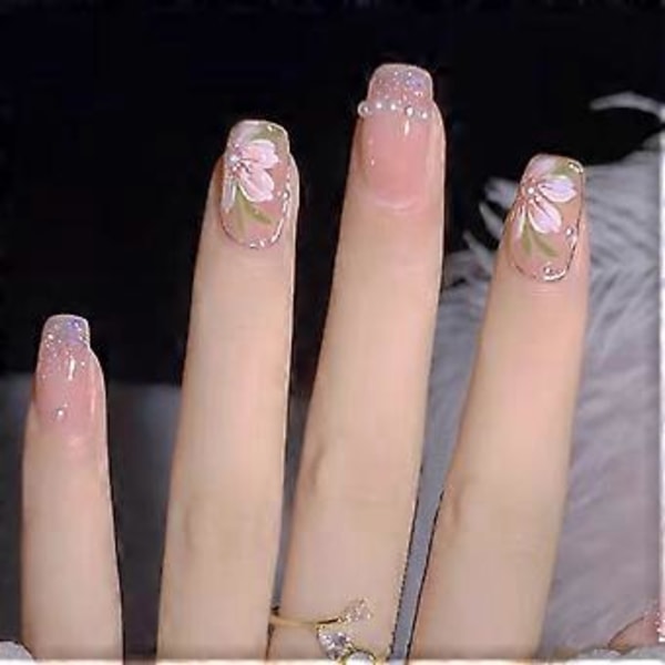 Nagelsticker 5d utsökt präglad nageltillbehör självhäftande nageldekoration blomster carving design akryl nagel