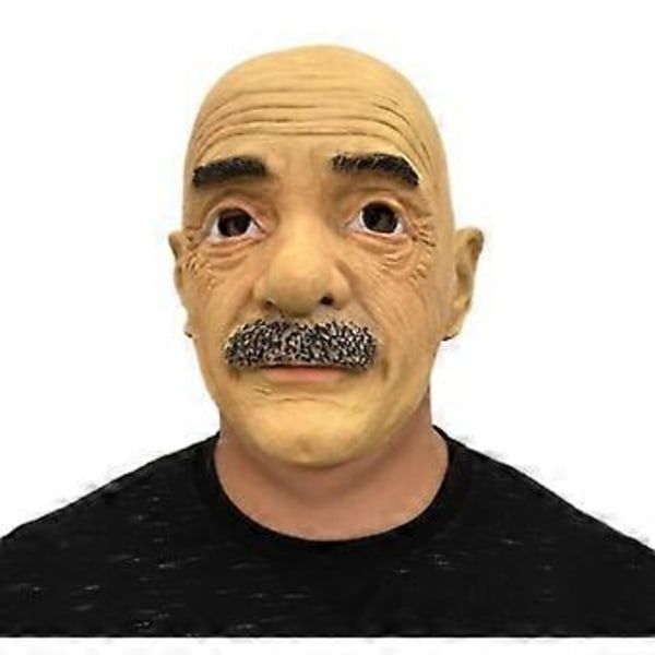 Gammal flintskallig man Mask Gammal man Mask Huvudbonad Halloween Föreställning Dansrekvisita Helmask Latexmasker