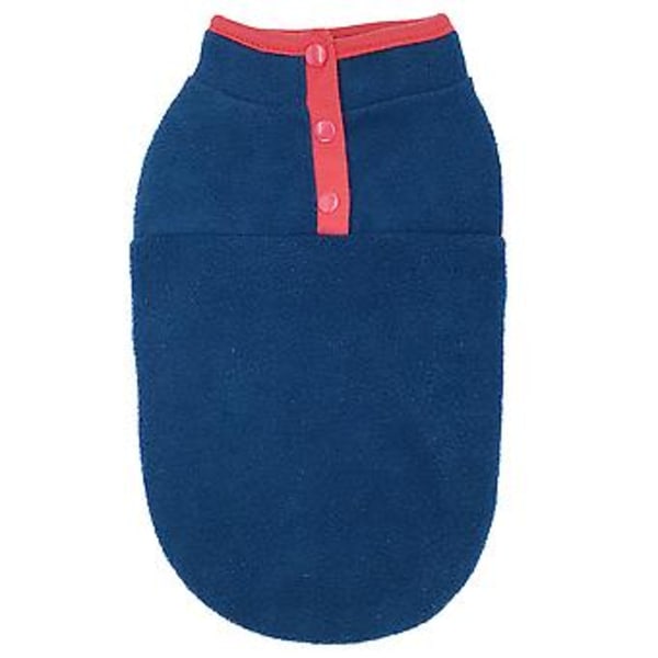 Varm Fleece-västjacka för små hundar och valpar, vinterkläder för husdjur (XL Mörkblå)