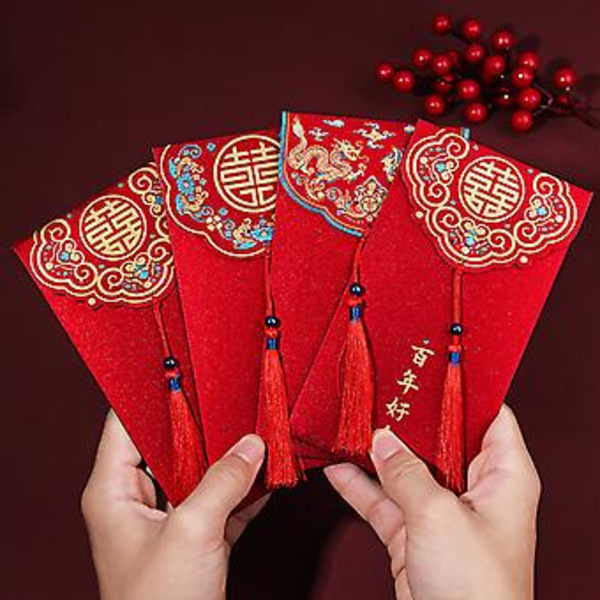 2022 Röda Kuvert Nyårs Heta Prägling Kreativ Röd Vårfestival Bröllop (Wu Jia Zhi Xi)