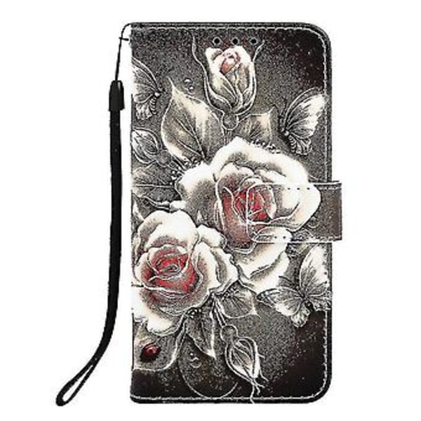 Kompatibel med iPhone XR Etui Lær Lommebok Flip Deksel med Kortspor Hol ( )