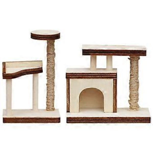 2 st Trämöbler för Dockhus Kattträd Modeller Dockhus Tillbehör Miniatyr Modeller