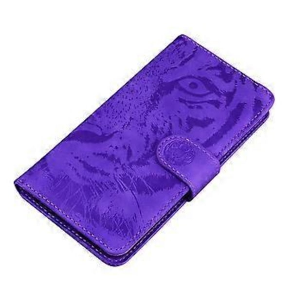 For Honor X7a 5G Stand Wallet Cover Tiger Mønster Præget PU Læder Flip Telefon Cover (Style D)