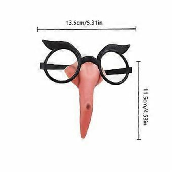 1 Set Halloween Kostym Häxnäsa Glasögon Cosplay Rekvisita, Häxkostym Ond Häxkostym, Falsk Häxa Lång Näsa Glasögonbåge För Halloween Cosplay
