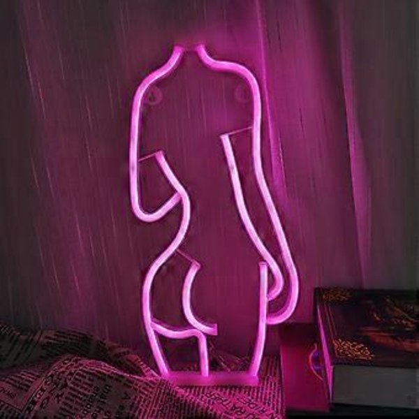 Lady Neon Lights LED Neonskylt för Väggdekor USB Batteridriven LED-skylt för Vardagsrum Roo-1065