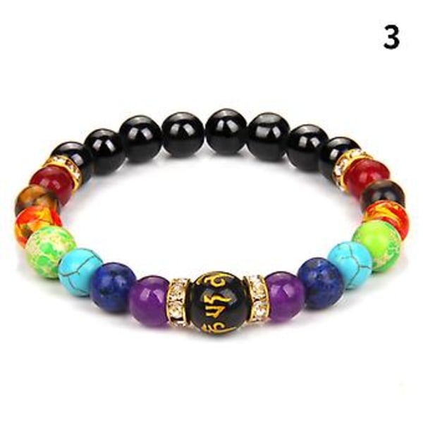 Natursten Tigerøje Perler Armbånd Elastisk Hemit Energi Unisex Smykker (Mønster 3)