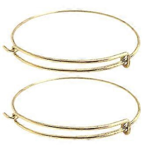 20 st Elastic Push-Pull Armband Justerbar Tråd Armband DIY Kvinnors Smycken (Guld)