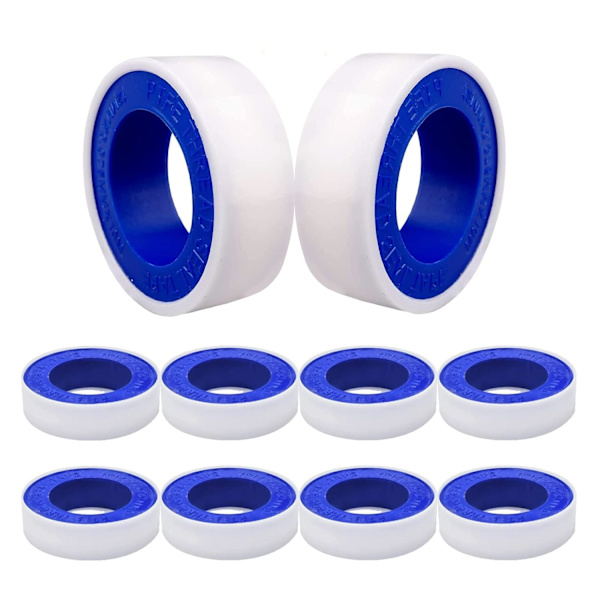 10 ruller Teflon tape, 16,5 mm x 5 m PTFE rørforseglingstape Industriel