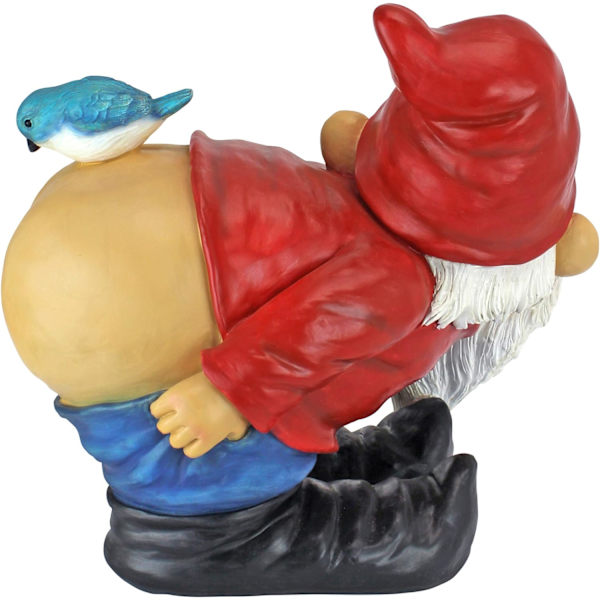 Naken rumpe hagegnomstatue, stor 11 cm, polyresin, full C
