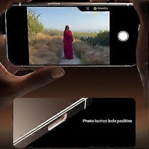 IM-CHEN Skal för iPhone 16 Pro Rostfritt Stålram+Transparent PC Baksida Skyddande Skal (Stil C)