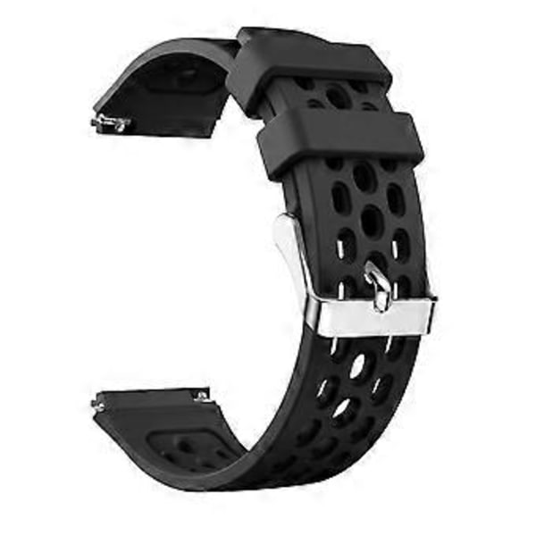 22MM Blød Silikone Urrem Udskiftning til Huawei Watch GT 2e - Sort (Sort)