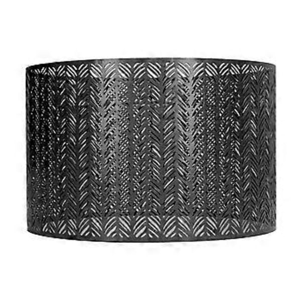 Trumlampa Skärm E27 E14 Clip Granblad Form Uthållig Metall Dekorativ Lampskärm Skydd för Bord Vägg Taklampa (Svart)