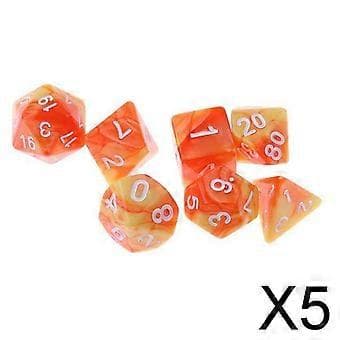 5-10-pack 7 st Polyedriska Tärningar för Dungeons and Dragons Tärningsspel (5 st)