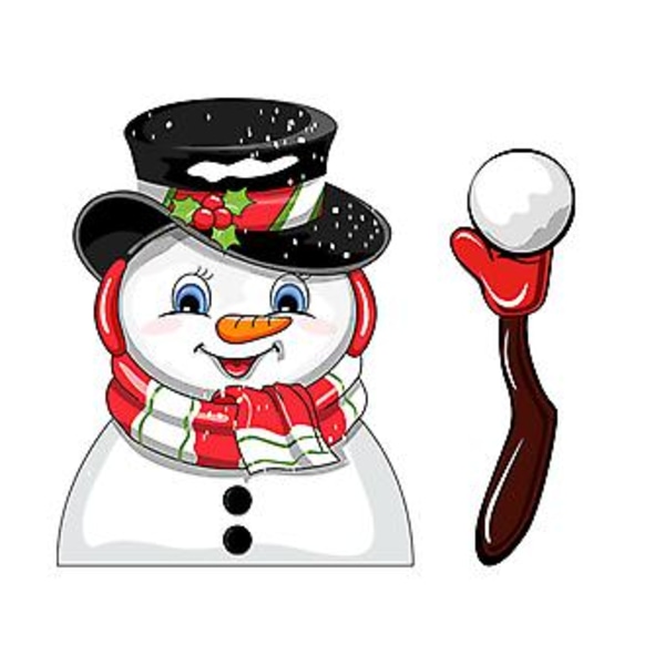 Nytårs Bagrude Vindue Visker Bilsticker Dekaler Glas til Jul (Snemand kaster snebold)