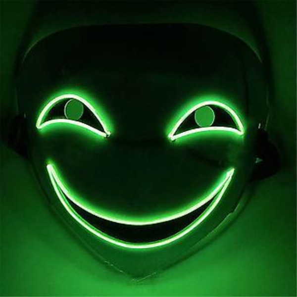 Trendikäs LED-naamio Loistaa Pelottava Neon-naamiot Halloween Valoisa Pukeutuminen Cosplay Karnevaali Juhlat Langat Naamiot (B)