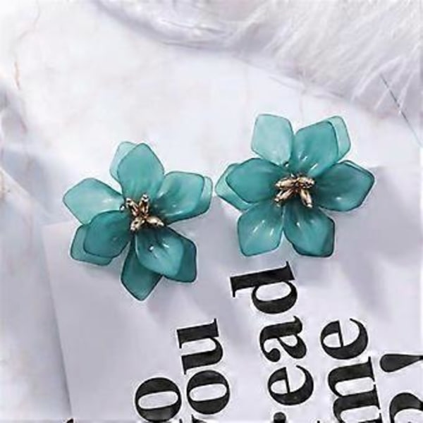 Boho Smycken Blomma Örhängen Koreanska Söta Blomma Stud Örhängen Kvinnor Söt Statement Metall Blomma Örhänge Fest Födelsedag Smycken( )