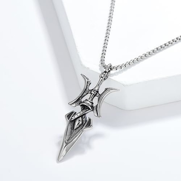 Spidshoved Halskæde til Mænd Rustfrit Stål Spydspids Vedhæng Viking Pil Beskyttelse Amulet Smykker Fødselsdagsgaver Far