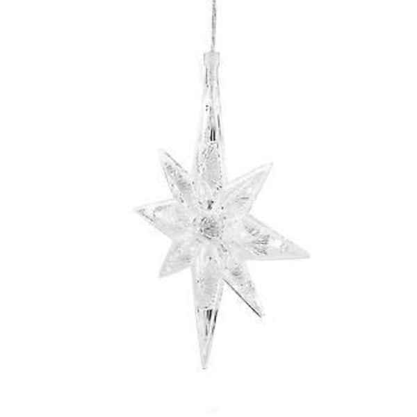 8LED Koppartråd Batteridriven Snöflinga Hängande Ljus Dekor Pendellampa (Varmvit)
