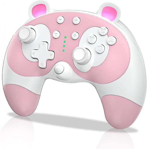 Switch Controller Söta Tvätthund Djur Pro Gamepad Switch/lite/oled Trådlös Switch Controller, Spelkontroll Med Uppvakningsfunktion, Stöd Gyro Axis, Pink