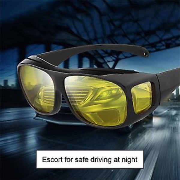 Dame & Herre Anti-Blænding HD Natkørsel Briller Solbriller Goggles (Gul)