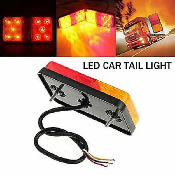 10LED Släpvagns Bakljus, Vattentät, Skruvdesign, Universal Passform, för Lastbilar Husvagnar Utes Båtar, Stopp/Bak/Blinkfunktioner (12-80V)