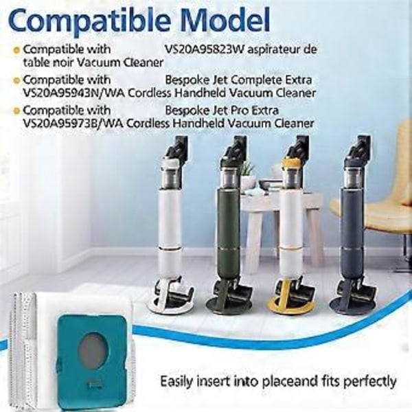 8 kpl VCA-ADB952 pölypussia, yhteensopiva Jet Pro Extra/Complete Extra -käsi-imurin kanssa