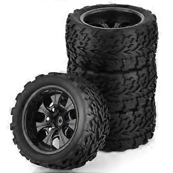4 st 118MM 1/10 RC Däck Hjul Skuminsatser 12mm Hex för Arrma Redcat, Svart