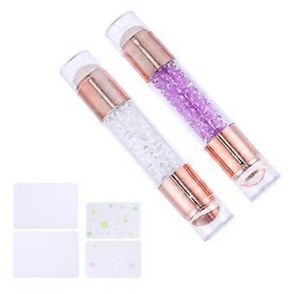 2 stk. Neglekunst DIY Stempler Dobbelthodet Manikyr Stempel for Salong Hjemme