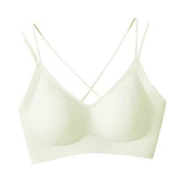 Dam BH Jelly Strip Support T-shirt BH Underkläder Push up BH Vadderade Braletter(M Grön)
