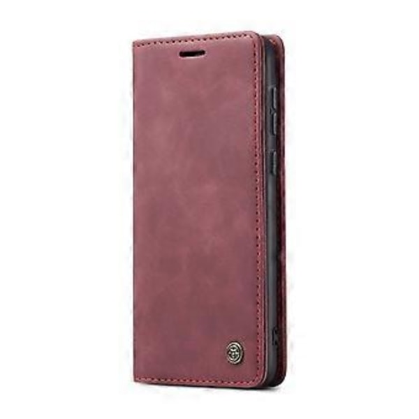 Samsung Galaxy A56 5G -kotelo CASEME 013 -sarja korttipidike jalustalla nahkainen puhelinkotelo - Punainen (Punainen)